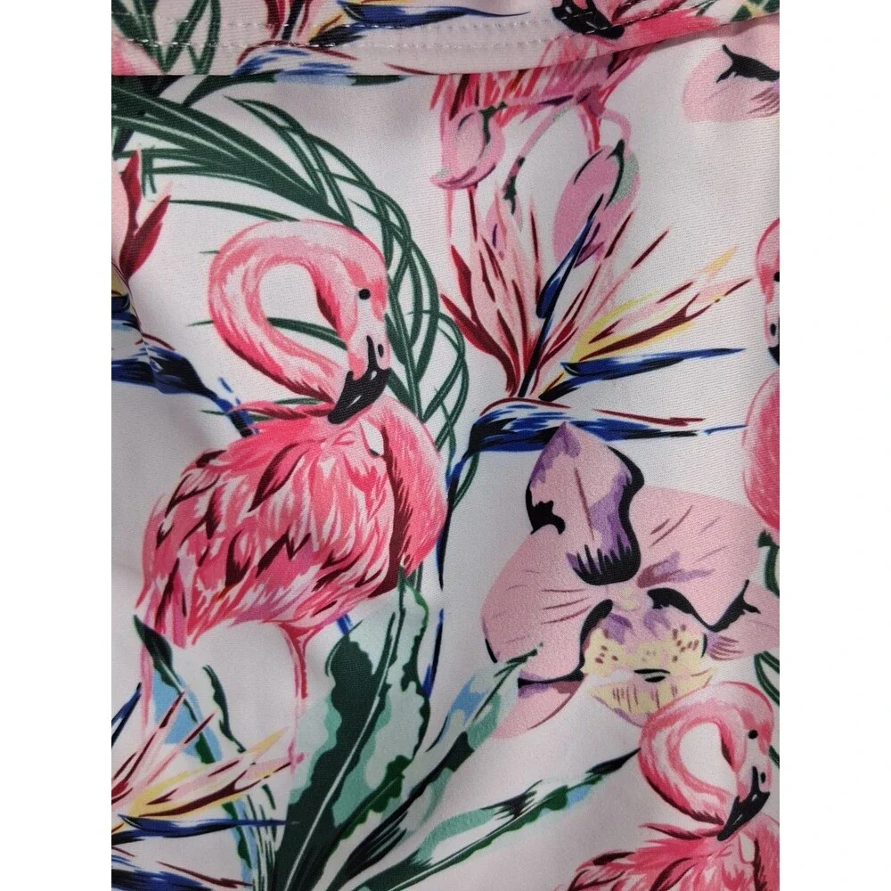 Flamingo Orchid Tankini Top Athleisure Swim Women Med
